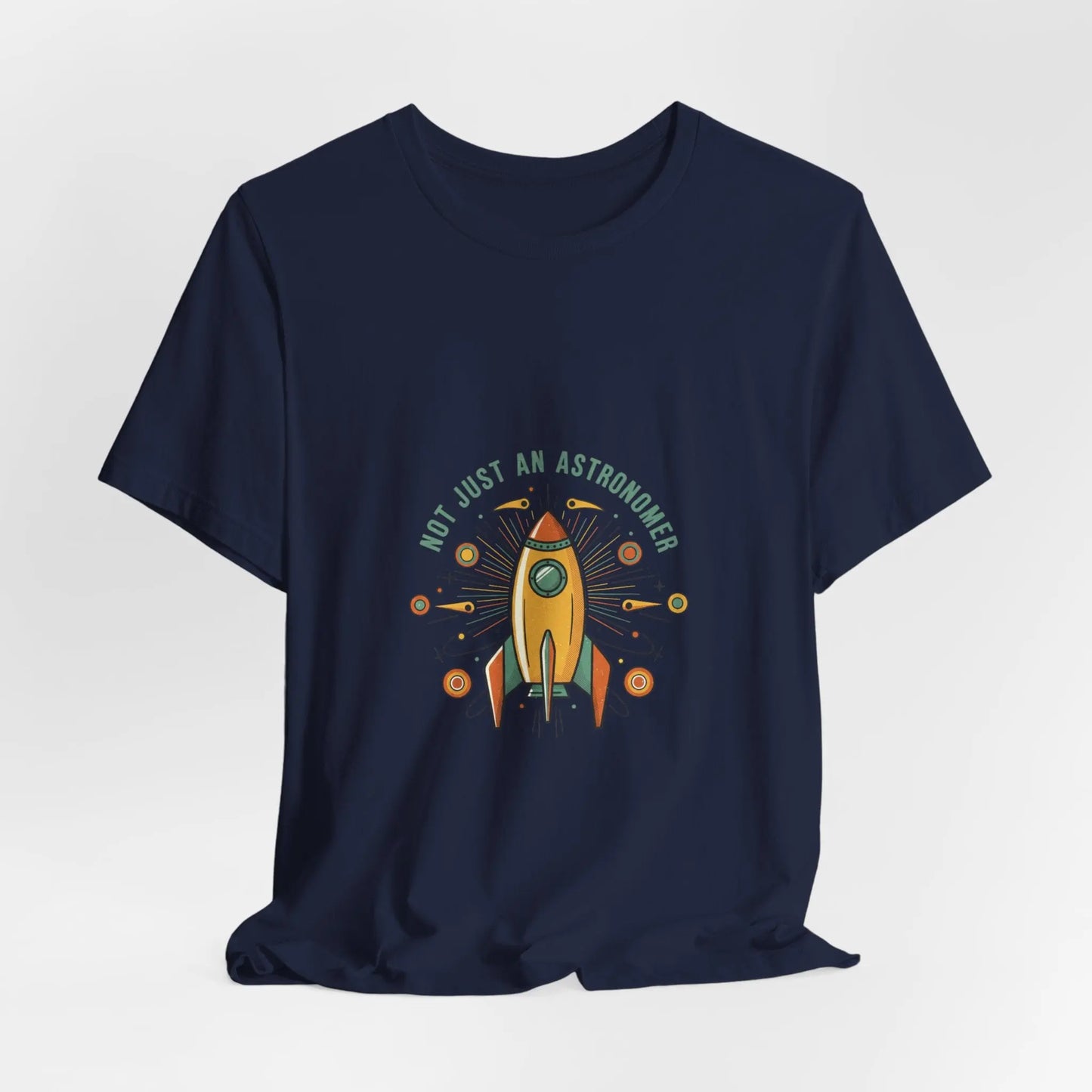 Retro Rocket Graphic Tee | mid-century space art, atomic starburst shirt Printify