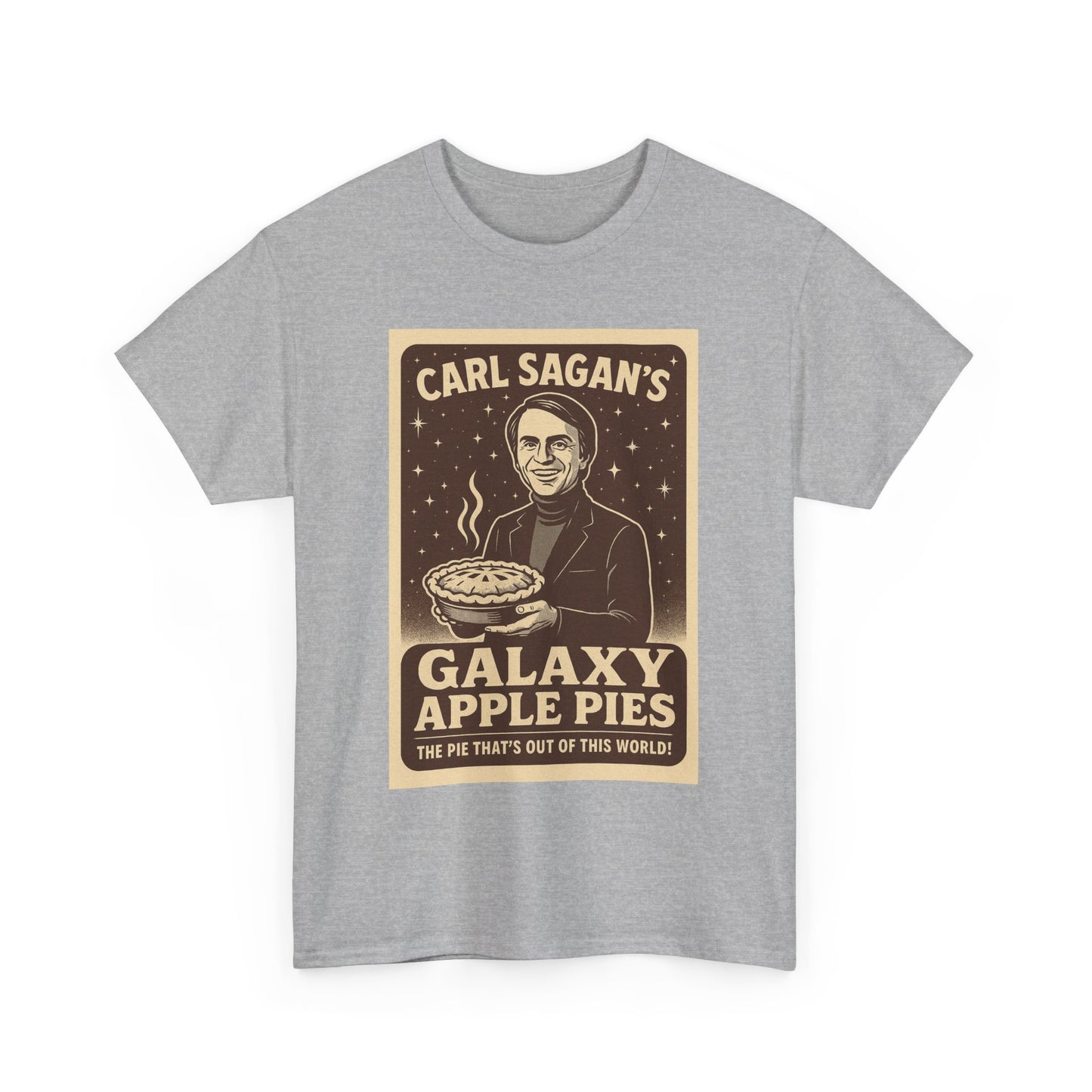 Galaxy Apple Pies Unisex Heavy Cotton Tee, Space Lover Gift, Carl Sagan Shirt, Astronomy T-Shirt, Science Fan Apparel, Nerdy Casual Wear