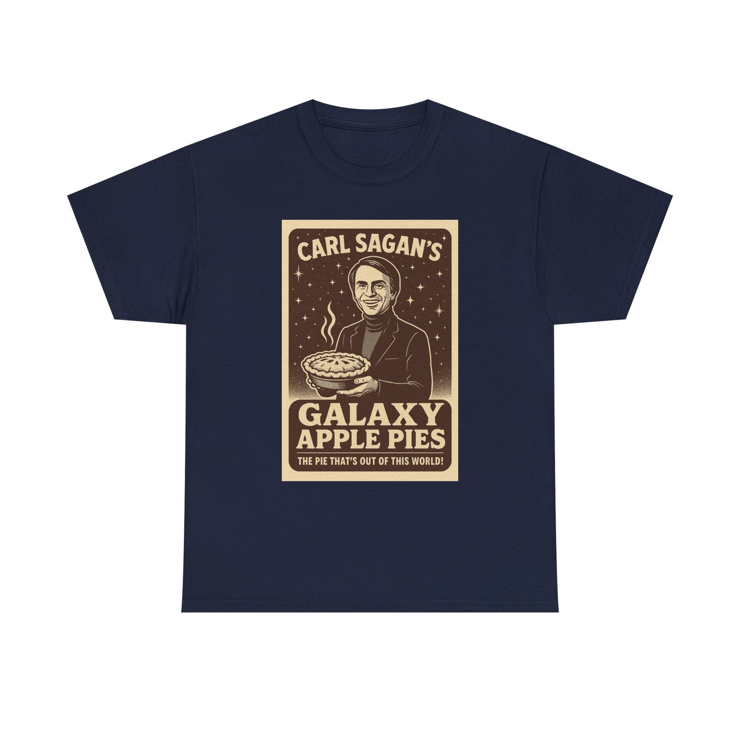 Galaxy Apple Pies Unisex Heavy Cotton Tee, Space Lover Gift, Carl Sagan Shirt, Astronomy T-Shirt, Science Fan Apparel, Nerdy Casual Wear