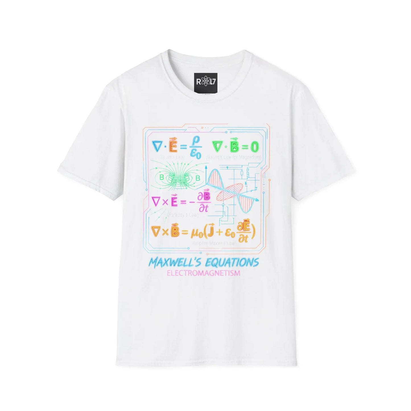 Maxwell's Equations Neon Science T-Shirt Printify