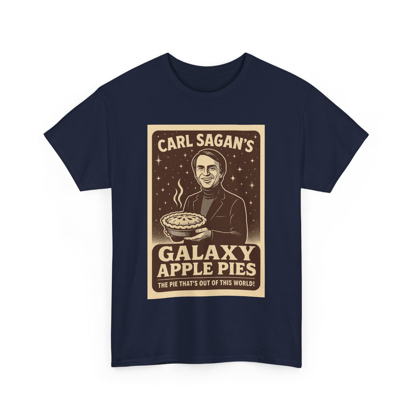 Galaxy Apple Pies Unisex Heavy Cotton Tee, Space Lover Gift, Carl Sagan Shirt, Astronomy T-Shirt, Science Fan Apparel, Nerdy Casual Wear