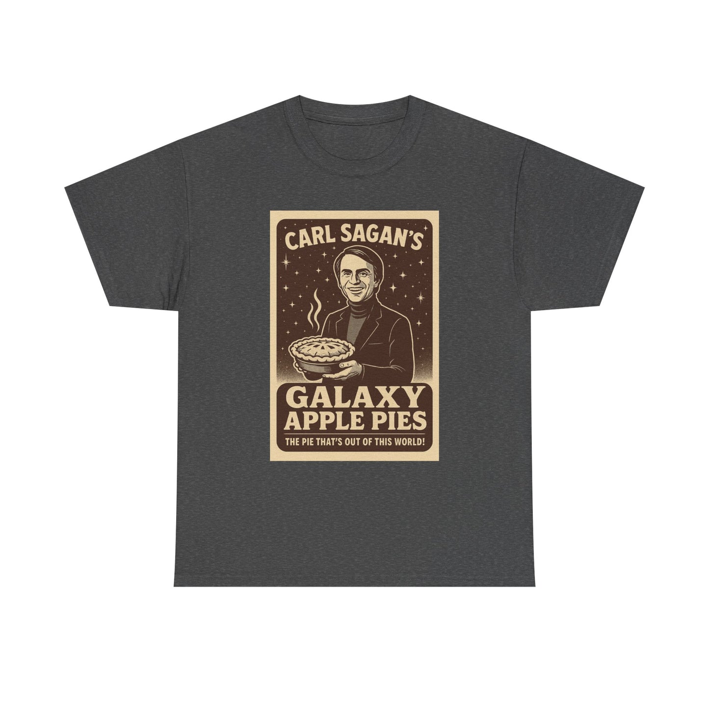 Galaxy Apple Pies Unisex Heavy Cotton Tee, Space Lover Gift, Carl Sagan Shirt, Astronomy T-Shirt, Science Fan Apparel, Nerdy Casual Wear