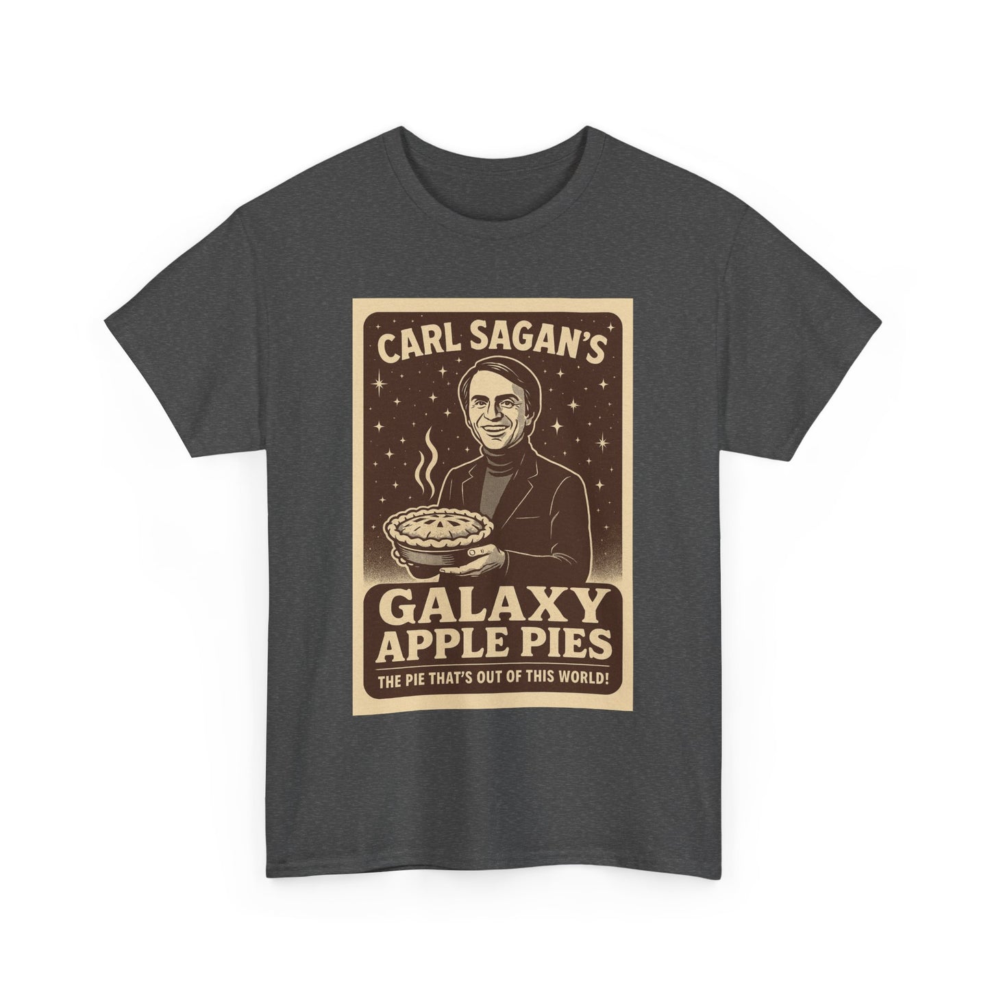 Galaxy Apple Pies Unisex Heavy Cotton Tee, Space Lover Gift, Carl Sagan Shirt, Astronomy T-Shirt, Science Fan Apparel, Nerdy Casual Wear
