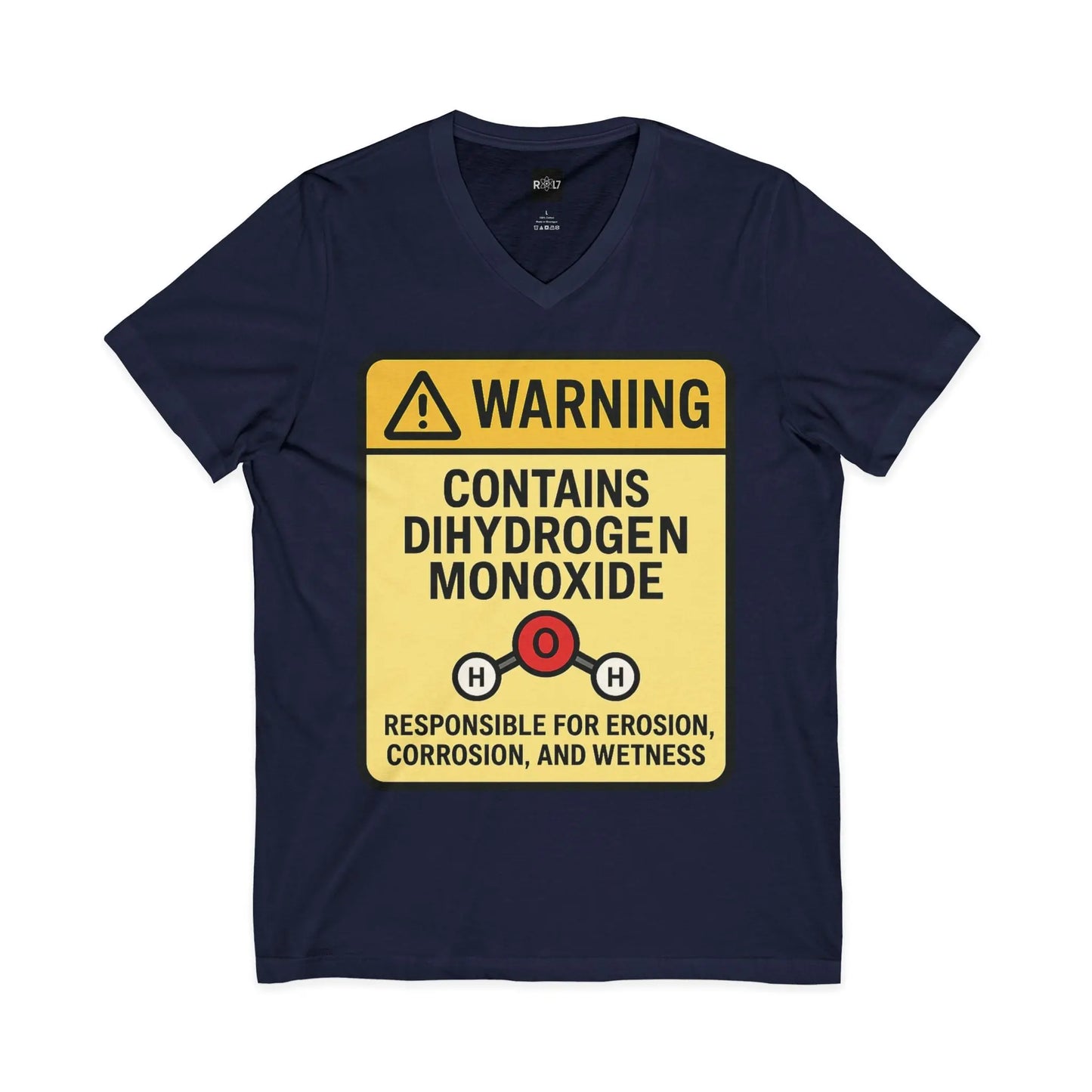 T-Shirt — "Warning: Contains Dihydrogen Monoxide" Novelty Science Tee Printify