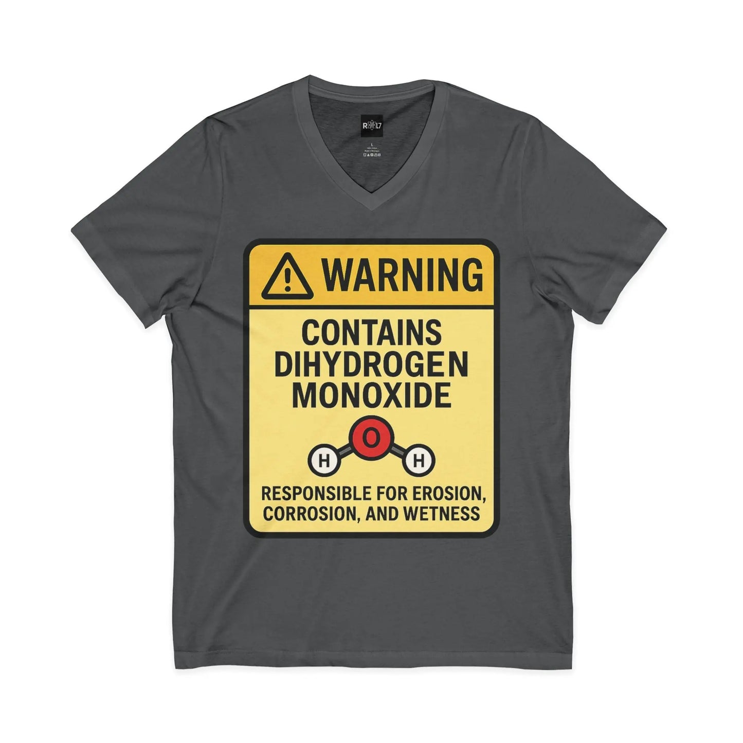 T-Shirt — "Warning: Contains Dihydrogen Monoxide" Novelty Science Tee Printify