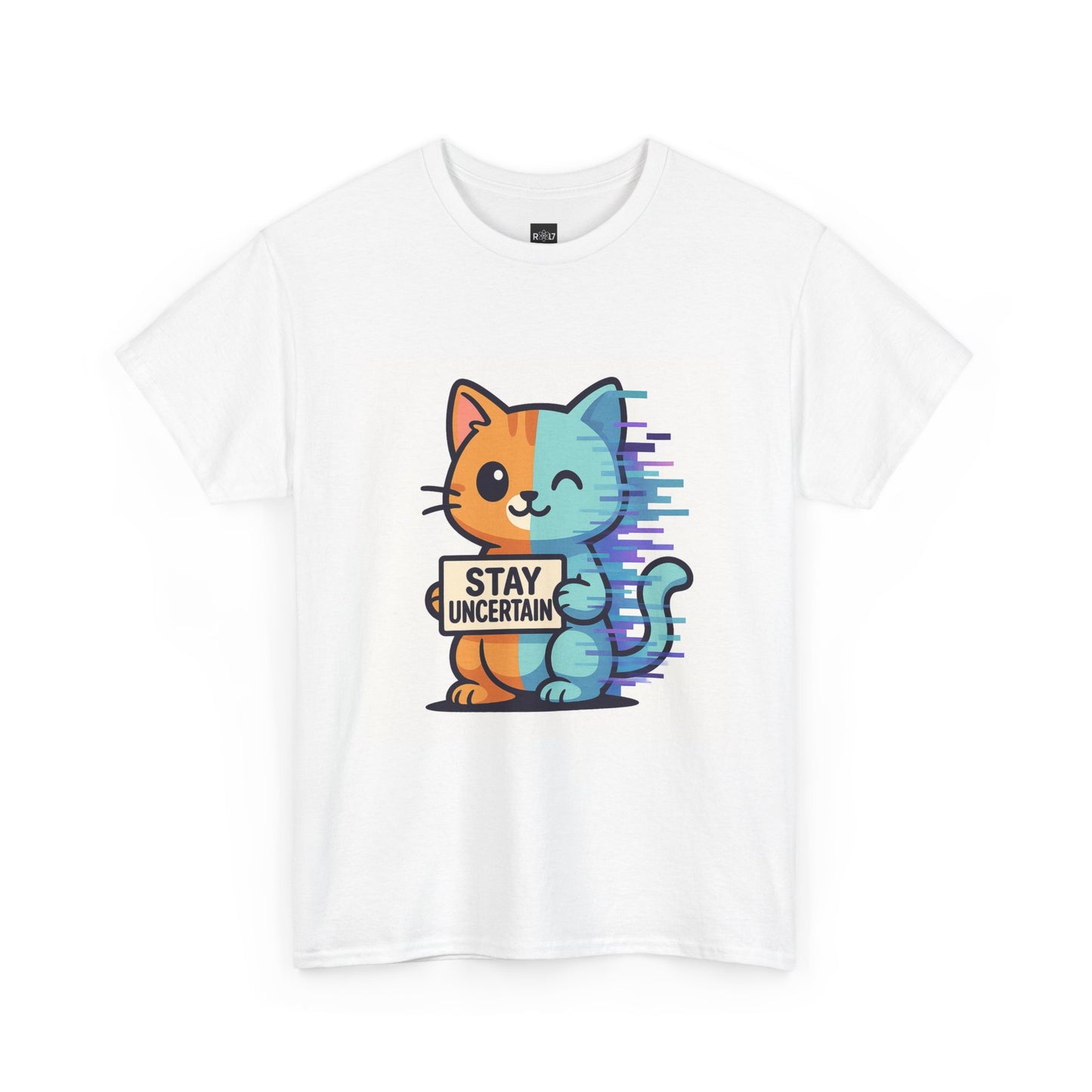 Stay Uncertain Adam the Quanta Cat  Cat T‑Shirt