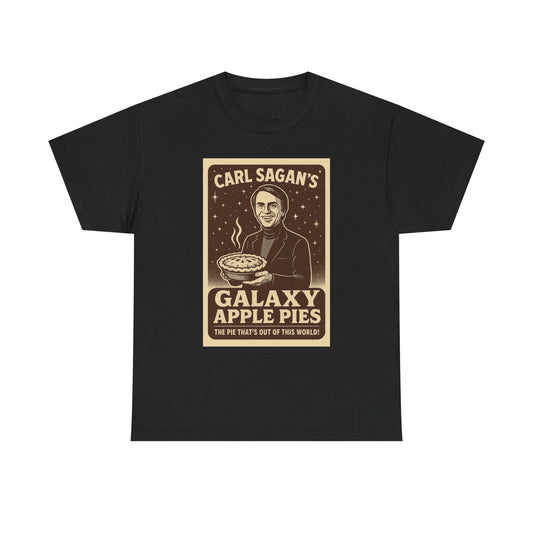 Galaxy Apple Pies Unisex Heavy Cotton Tee, Space Lover Gift, Carl Sagan Shirt, Astronomy T-Shirt, Science Fan Apparel, Nerdy Casual Wear Printify