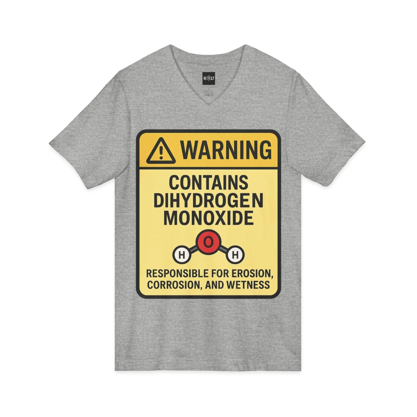 T-Shirt — "Warning: Contains Dihydrogen Monoxide" Novelty Science Tee Printify