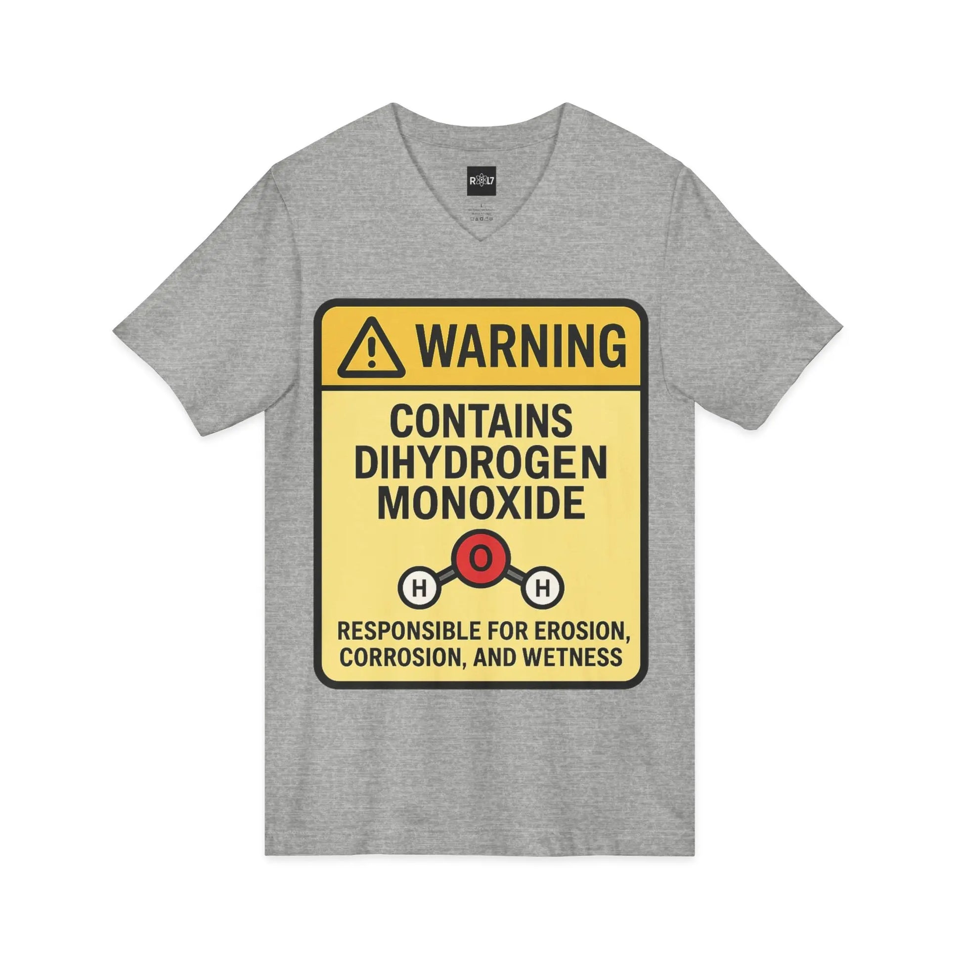 T-Shirt — "Warning: Contains Dihydrogen Monoxide" Novelty Science Tee Printify
