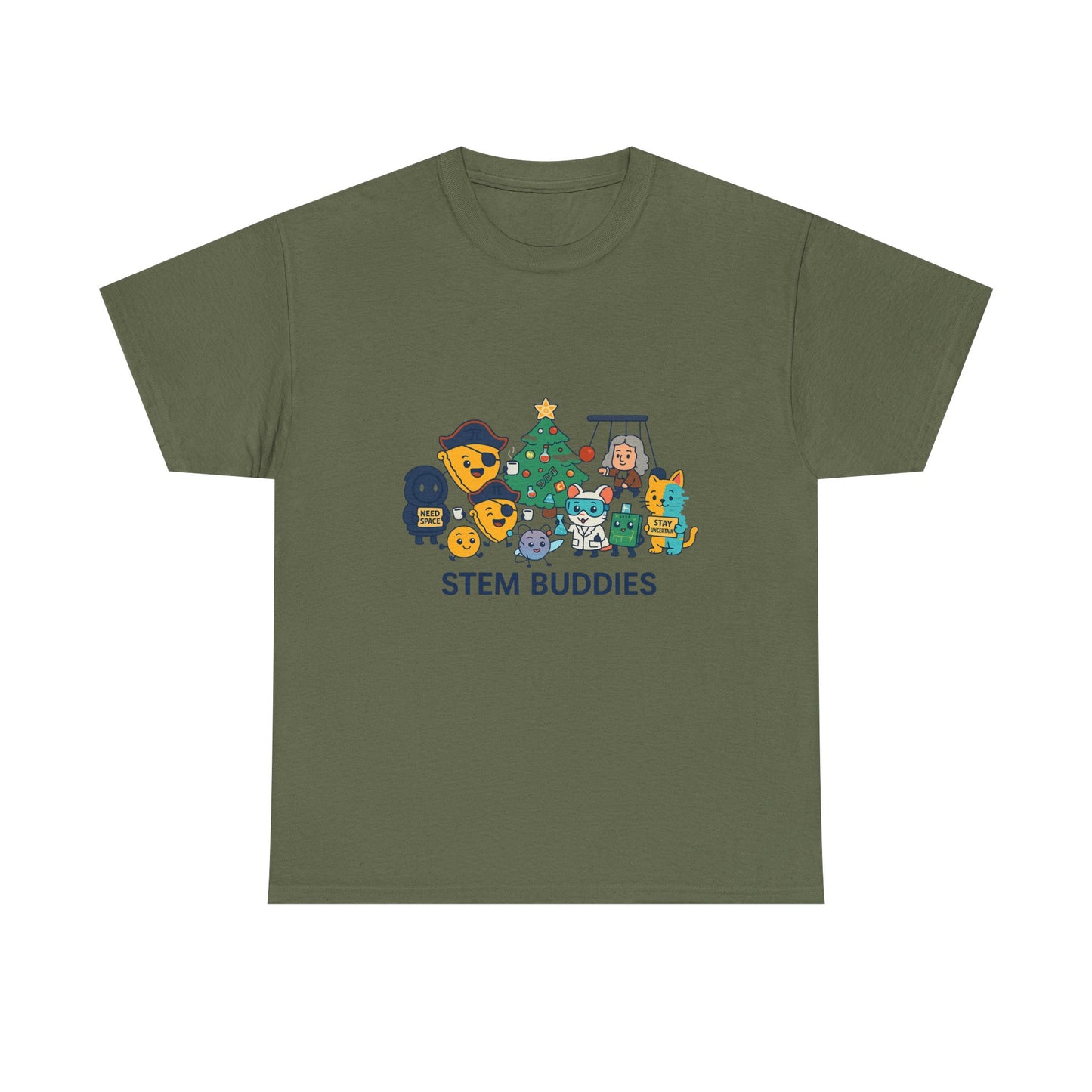 STEM Buddies Holiday T-Shirt - Cute Science & Coding Cartoon Tee