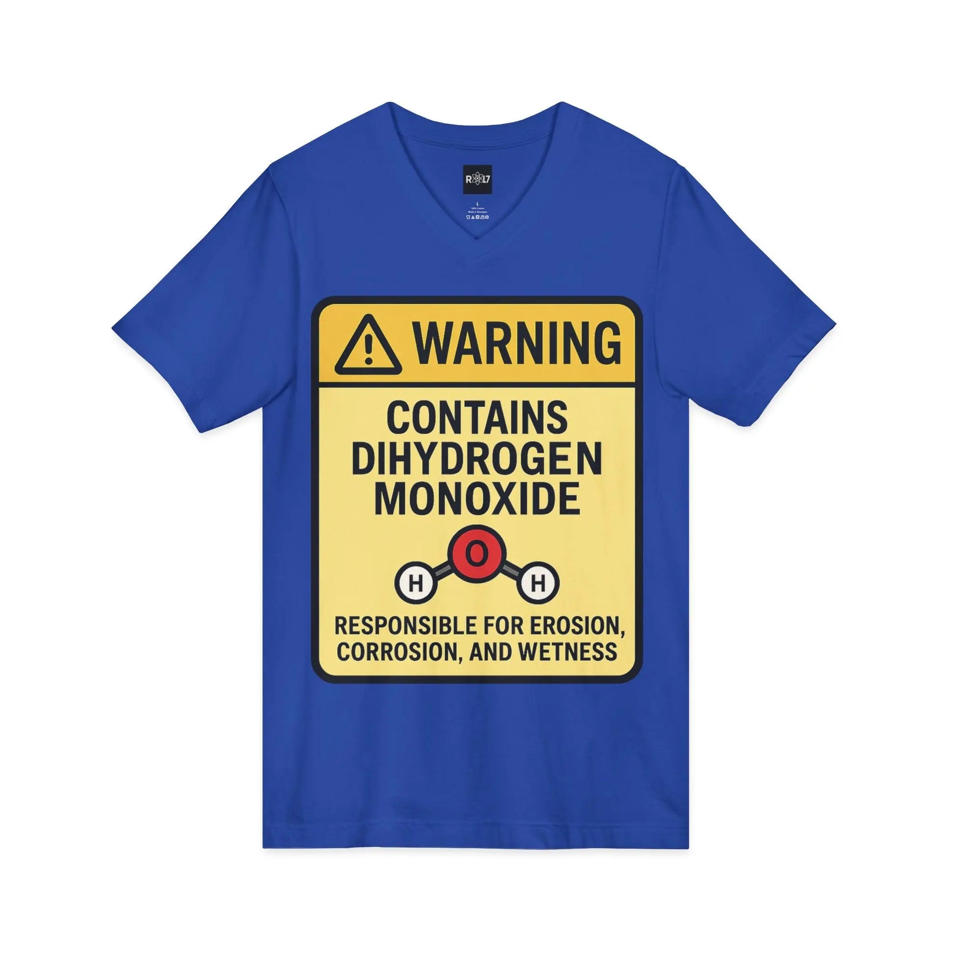 T-Shirt — "Warning: Contains Dihydrogen Monoxide" Novelty Science Tee Printify