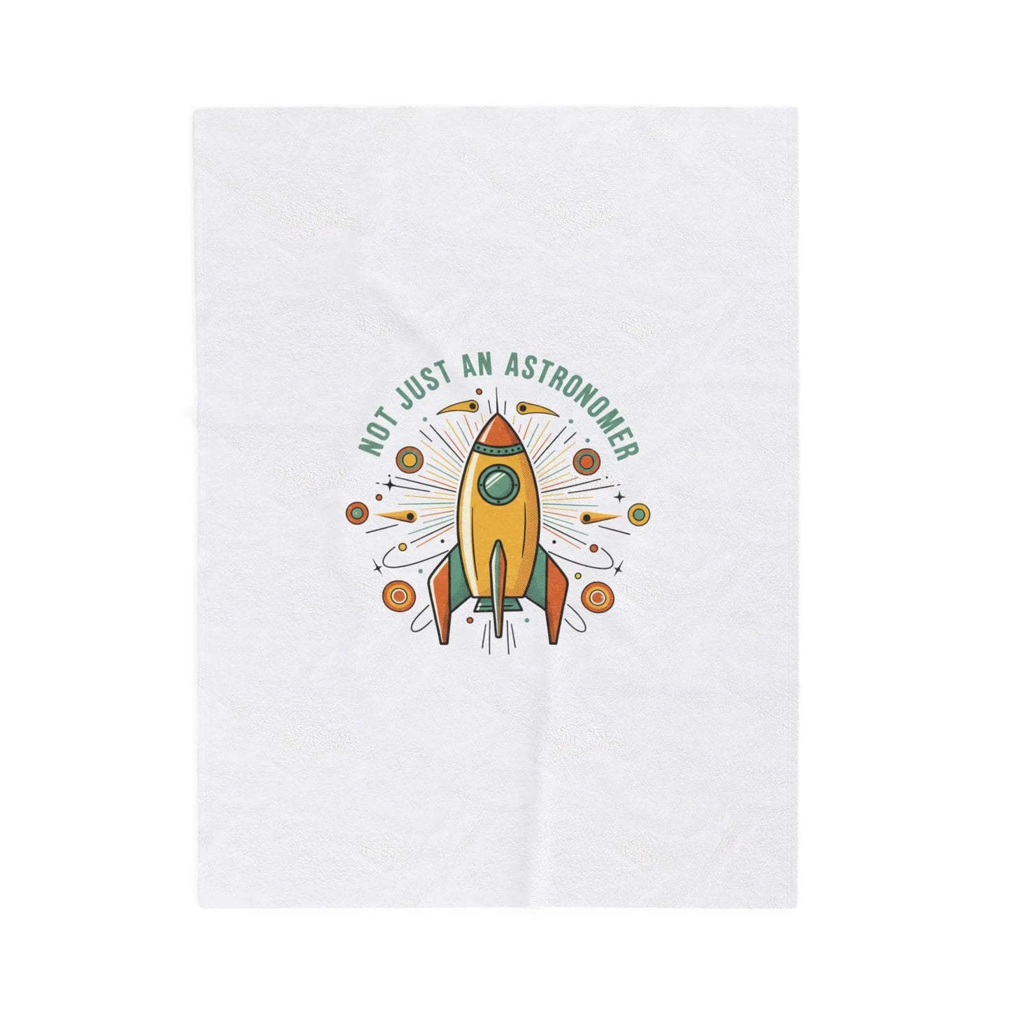 Retro Rocket Starburst Velveteen Blanket | mid-century space art, vintage sci-fi Printify