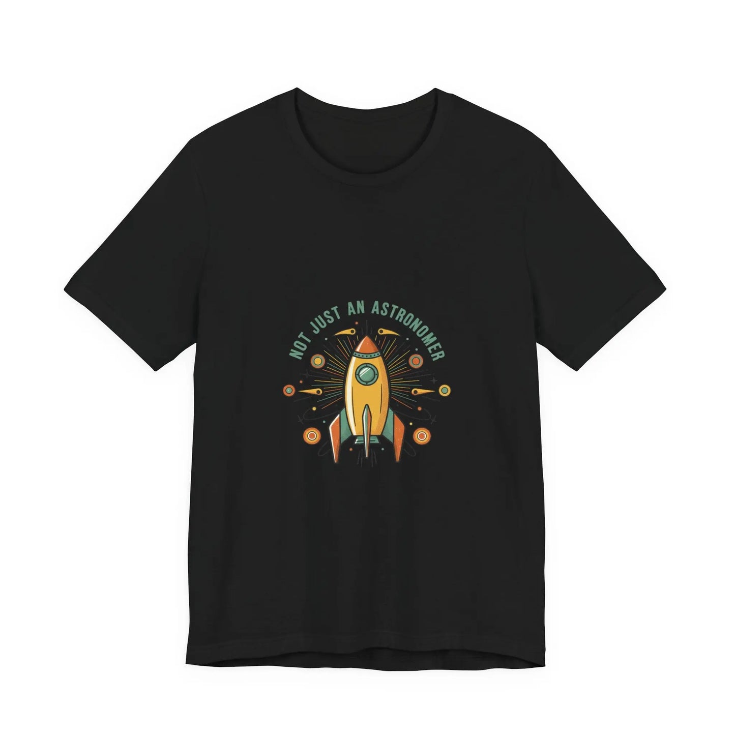 Retro Rocket Graphic Tee | mid-century space art, atomic starburst shirt Printify