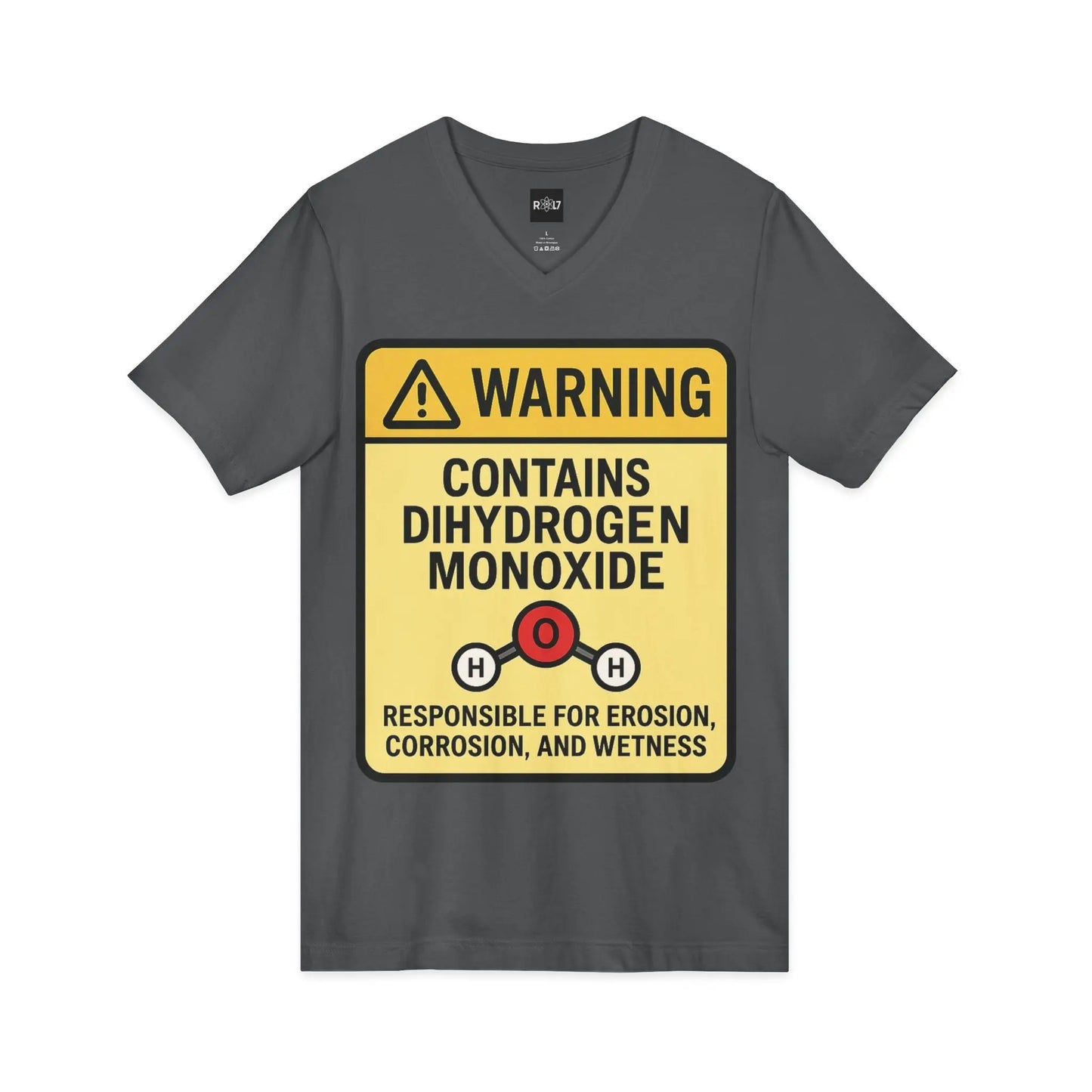T-Shirt — "Warning: Contains Dihydrogen Monoxide" Novelty Science Tee Printify