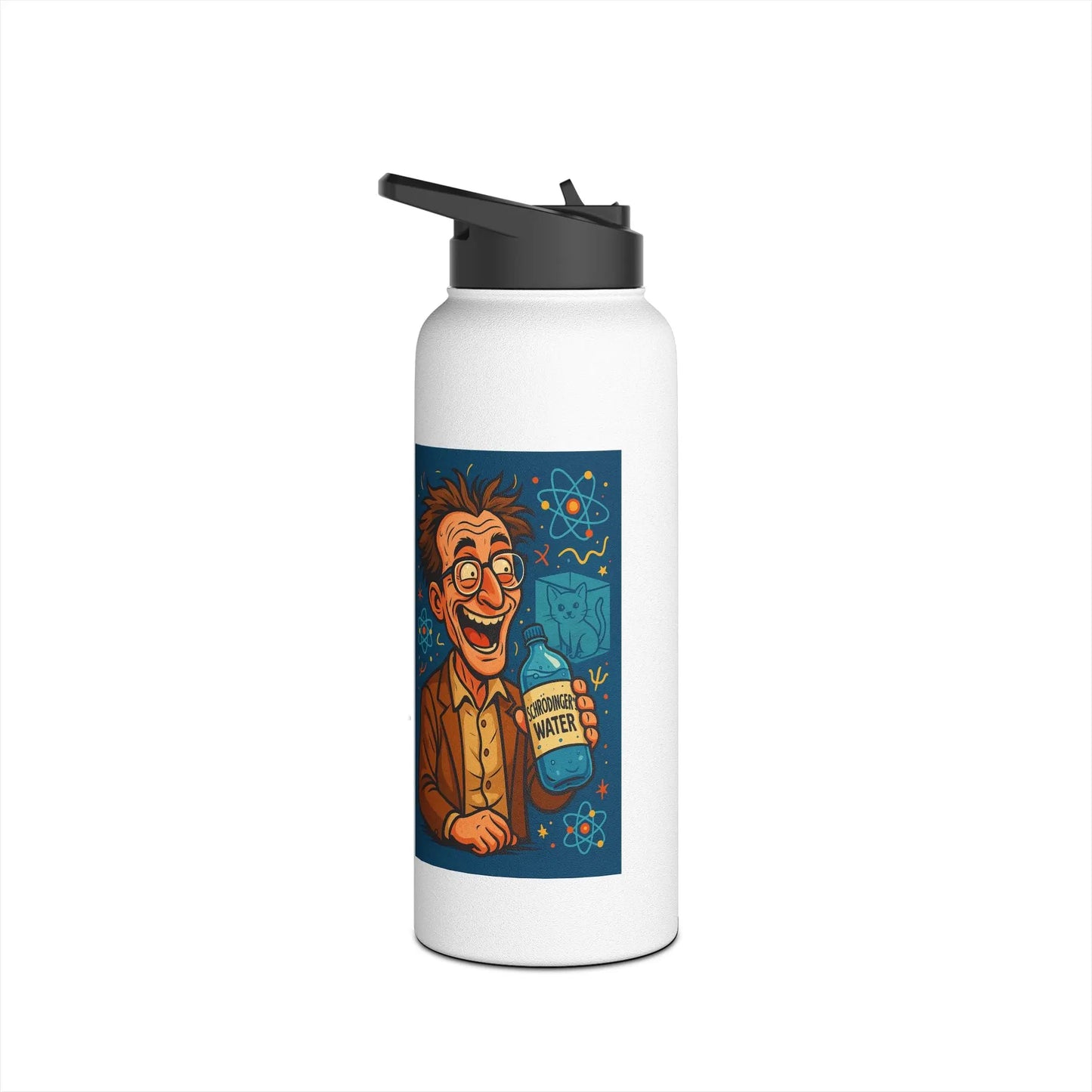 Playful Stainless Steel Water Bottle, Motivational Drink Flask for Adventurers, Unique Gifts for Students, Outdoor Activities, Gym [...] Printify