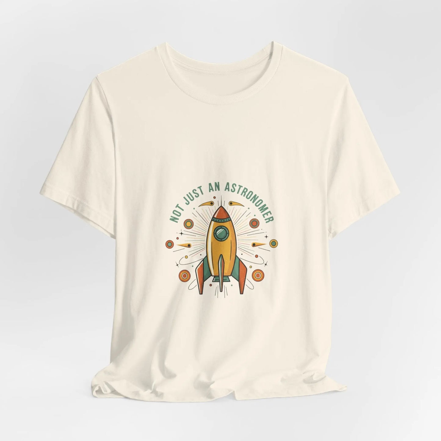 Retro Rocket Graphic Tee | mid-century space art, atomic starburst shirt Printify