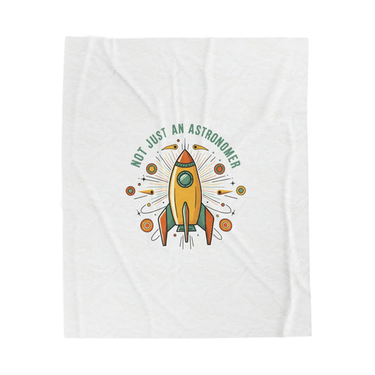 Retro Rocket Starburst Velveteen Blanket | mid-century space art, vintage sci-fi Printify