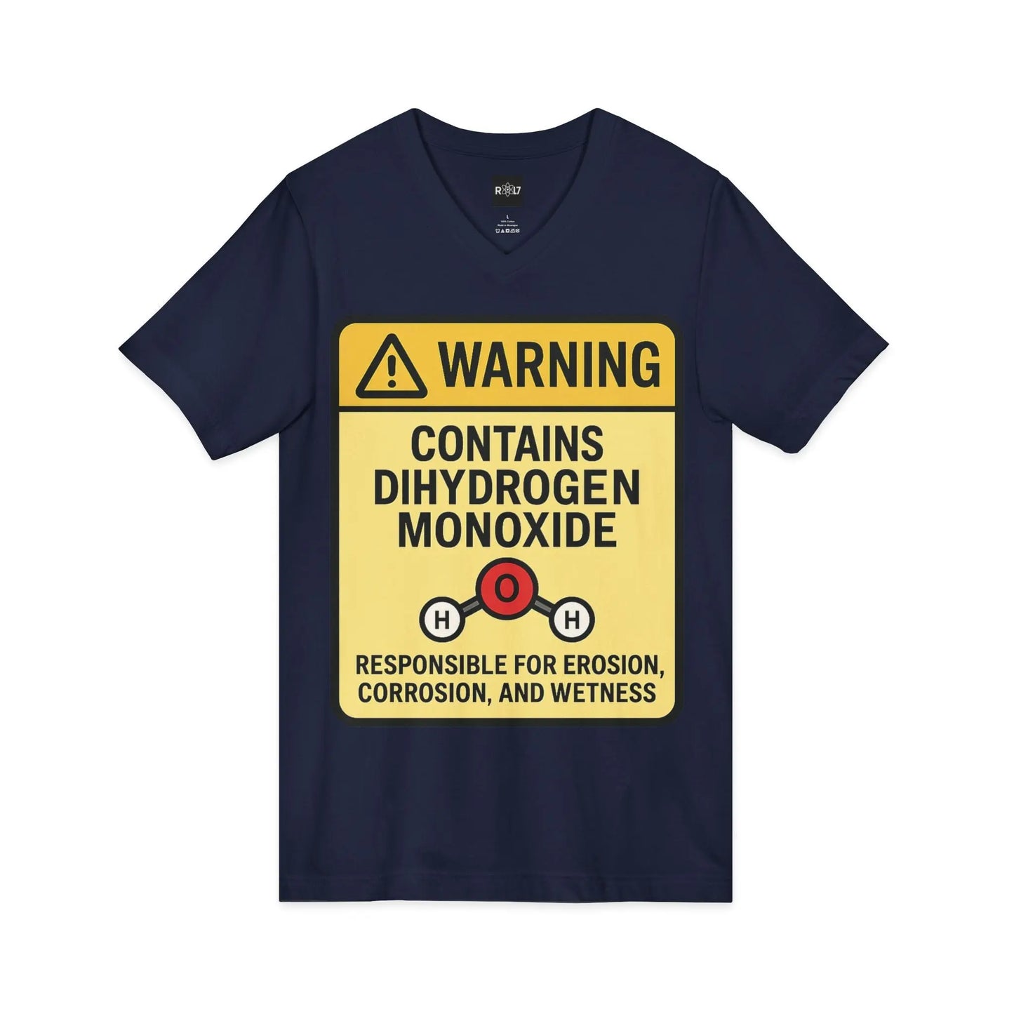 T-Shirt — "Warning: Contains Dihydrogen Monoxide" Novelty Science Tee Printify