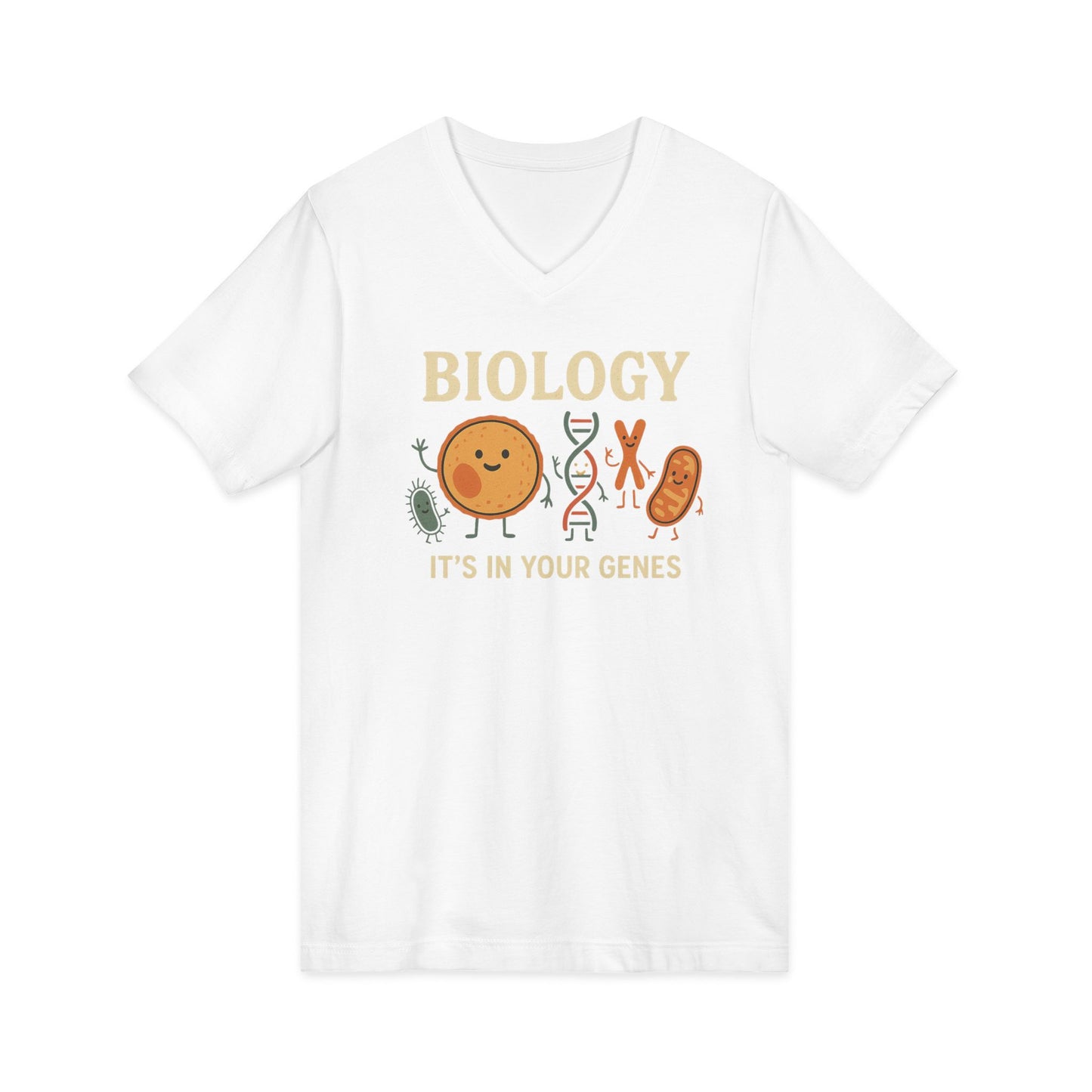 Biology V-Neck Tee – Cute "It's in Your Genes" Science T-Shirt