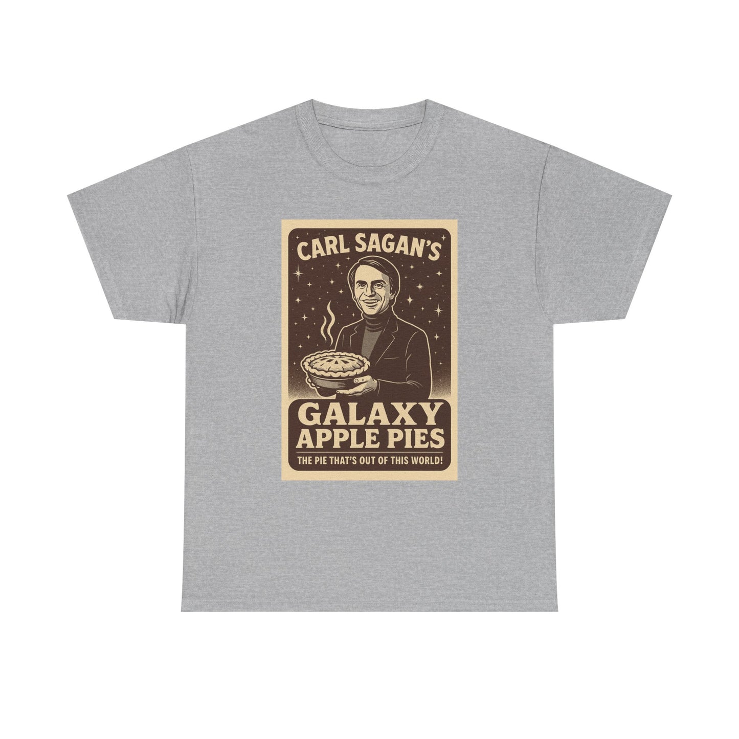 Galaxy Apple Pies Unisex Heavy Cotton Tee, Space Lover Gift, Carl Sagan Shirt, Astronomy T-Shirt, Science Fan Apparel, Nerdy Casual Wear