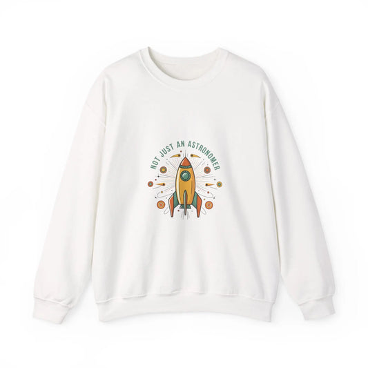 Retro Rocket Graphic Sweatshirt | mid-century space art, starburst pattern Printify