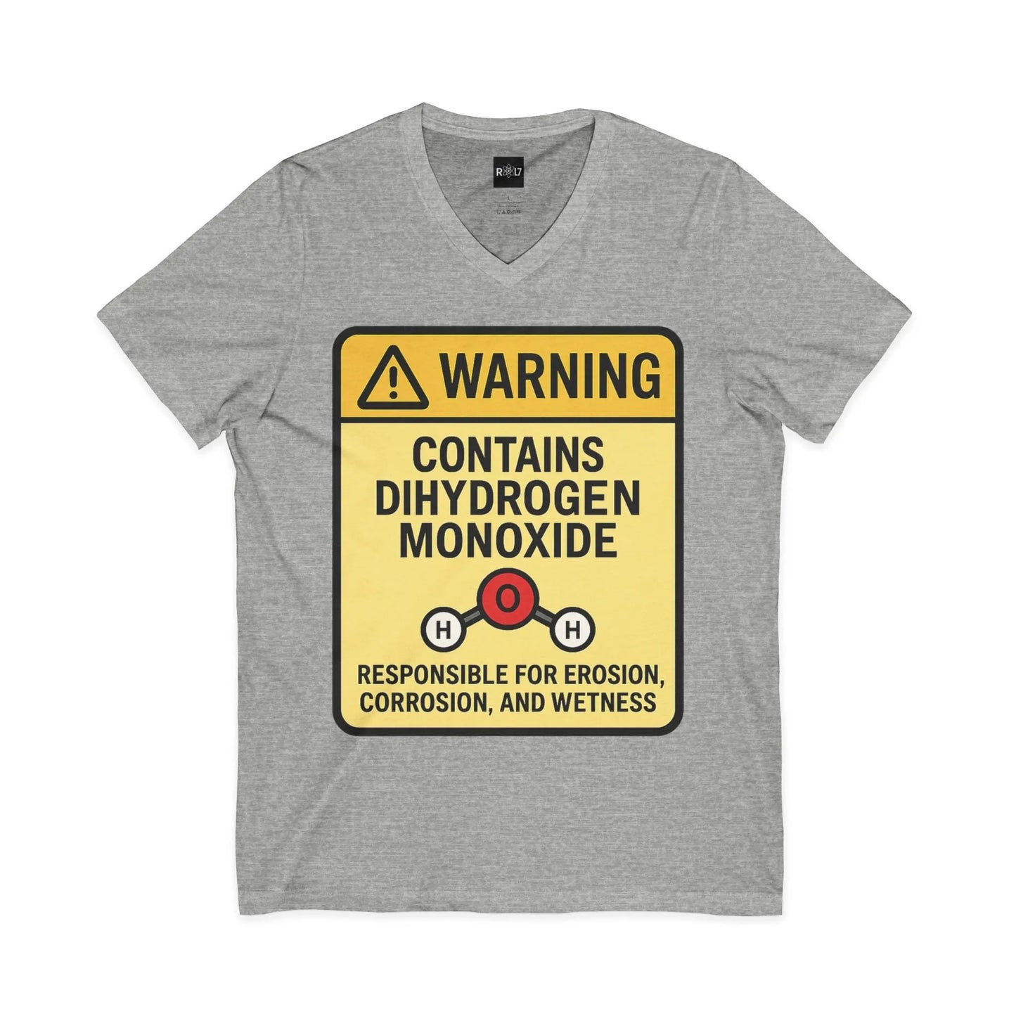 T-Shirt — "Warning: Contains Dihydrogen Monoxide" Novelty Science Tee Printify