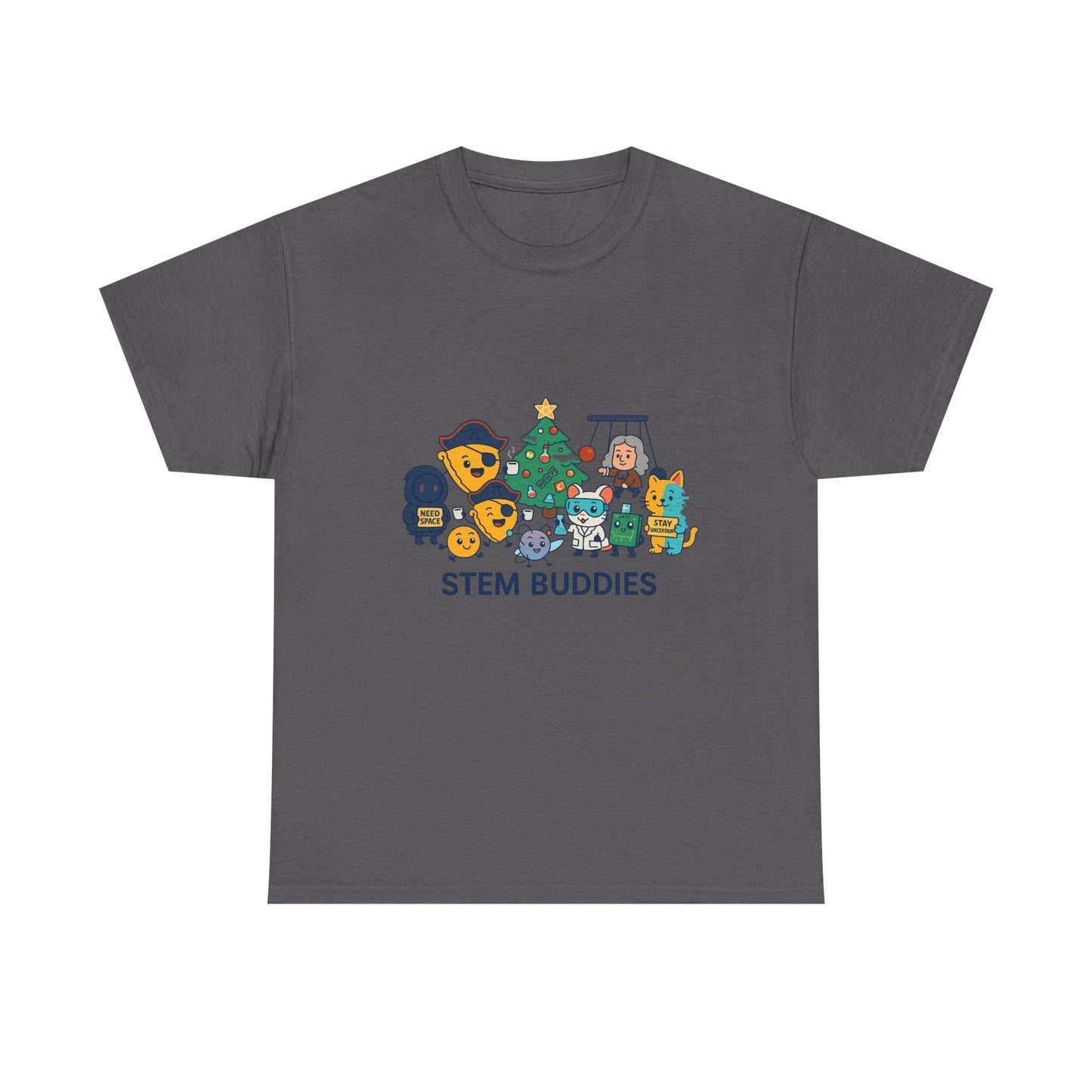 STEM Buddies Holiday T-Shirt - Cute Science & Coding Cartoon Tee