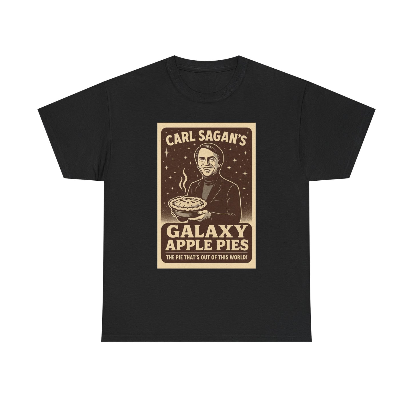 Galaxy Apple Pies Unisex Heavy Cotton Tee, Space Lover Gift, Carl Sagan Shirt, Astronomy T-Shirt, Science Fan Apparel, Nerdy Casual Wear