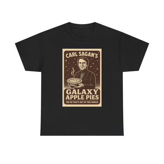 Galaxy Apple Pies Unisex Heavy Cotton Tee, Space Lover Gift, Carl Sagan Shirt, Astronomy T-Shirt, Science Fan Apparel, Nerdy Casual Wear