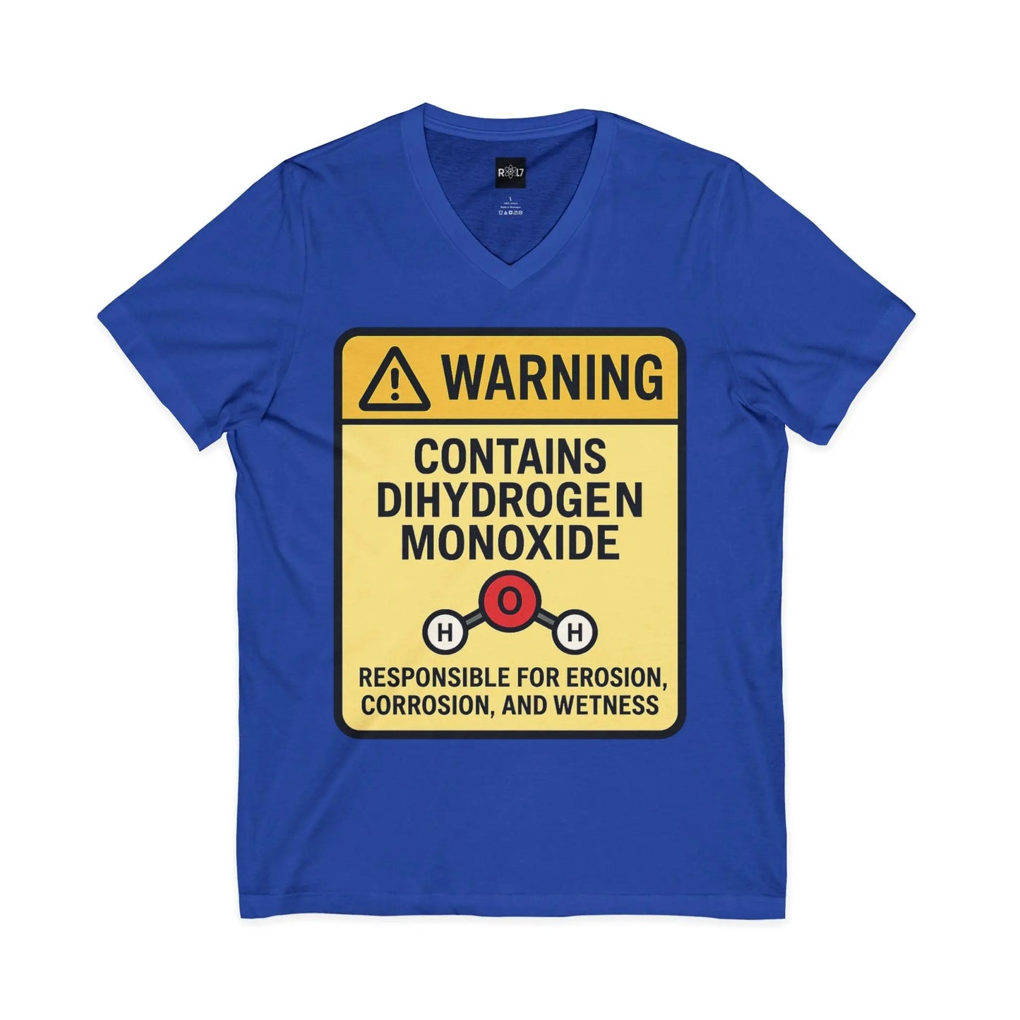 T-Shirt — "Warning: Contains Dihydrogen Monoxide" Novelty Science Tee Printify