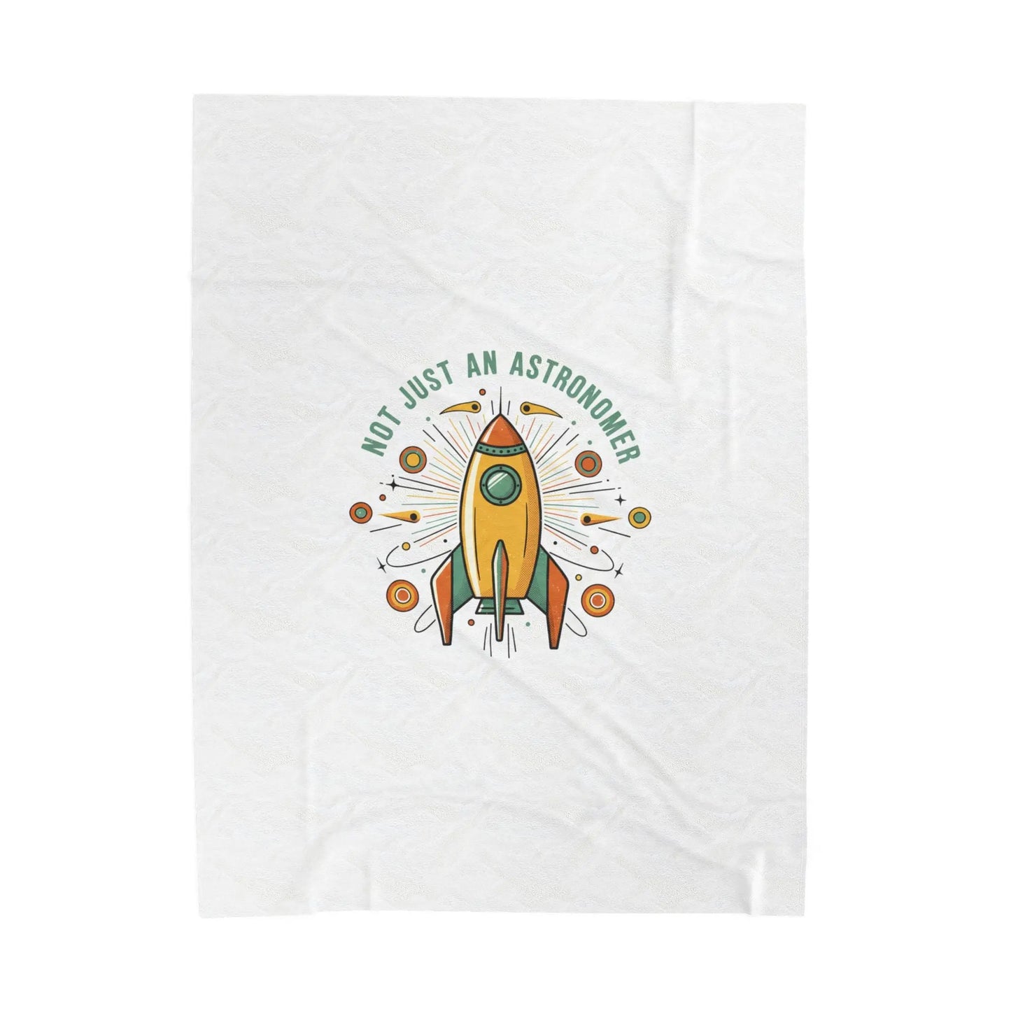Retro Rocket Starburst Velveteen Blanket | mid-century space art, vintage sci-fi Printify