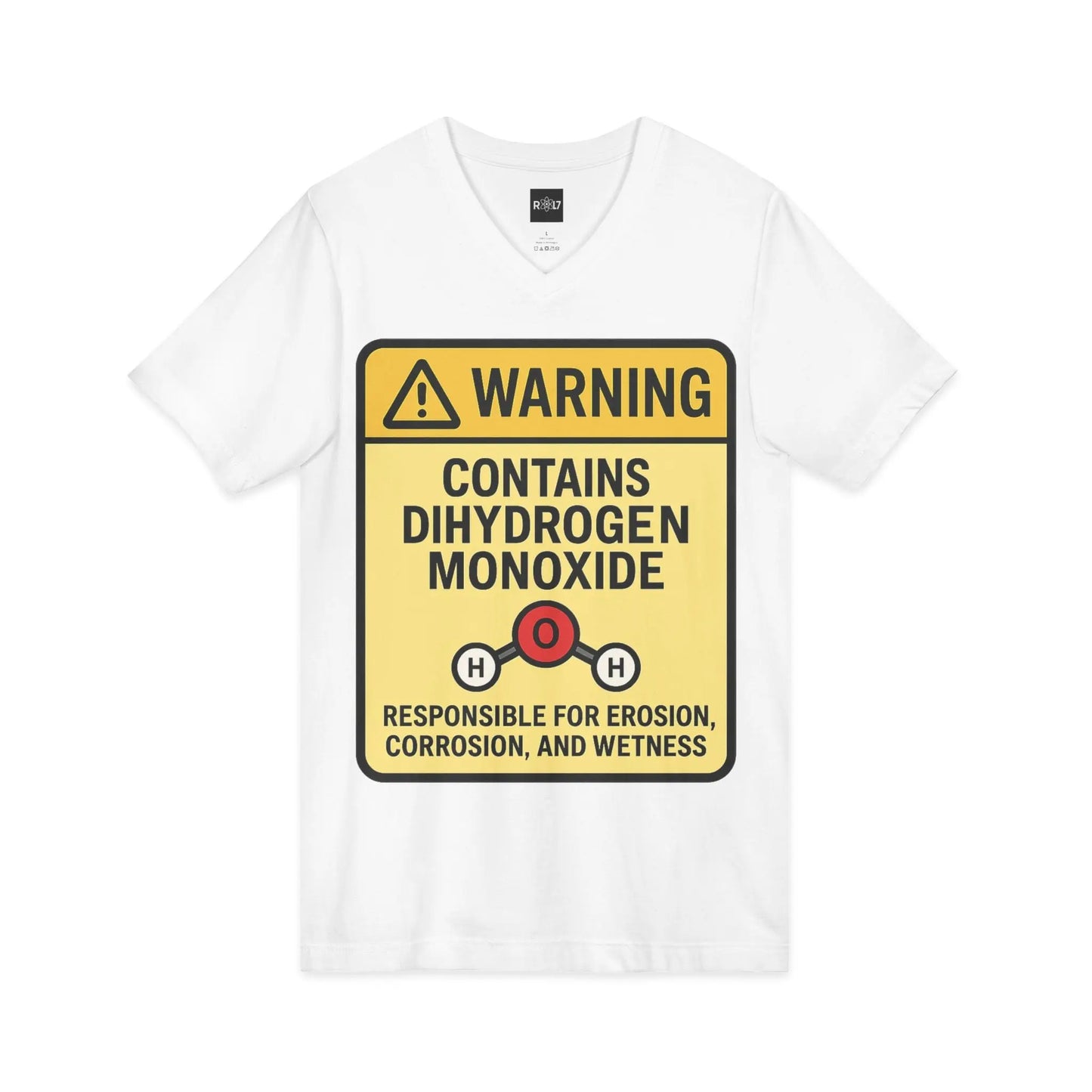 T-Shirt — "Warning: Contains Dihydrogen Monoxide" Novelty Science Tee Printify
