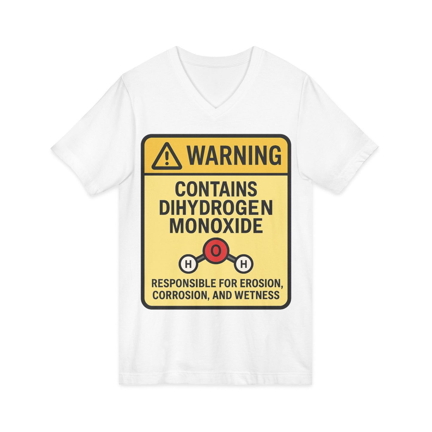 T-Shirt — "Warning: Contains Dihydrogen Monoxide" Novelty Science Tee